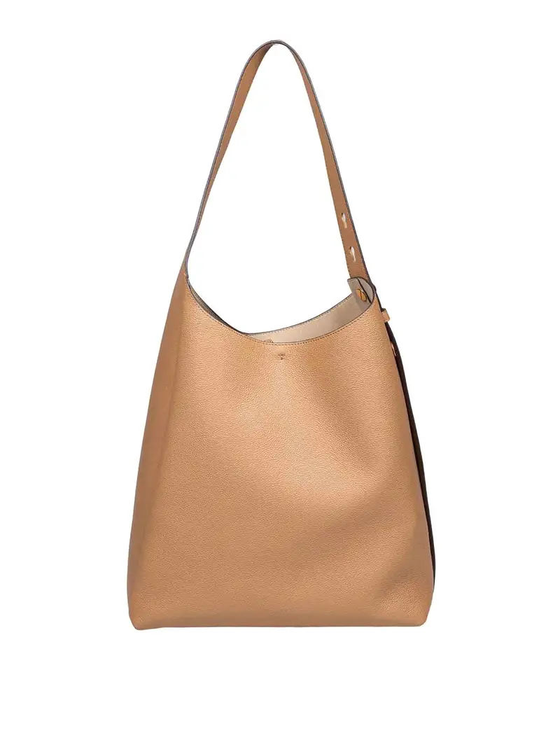 Tory Burch Borsa romy hobo in pelle di colore tiramisu Beige