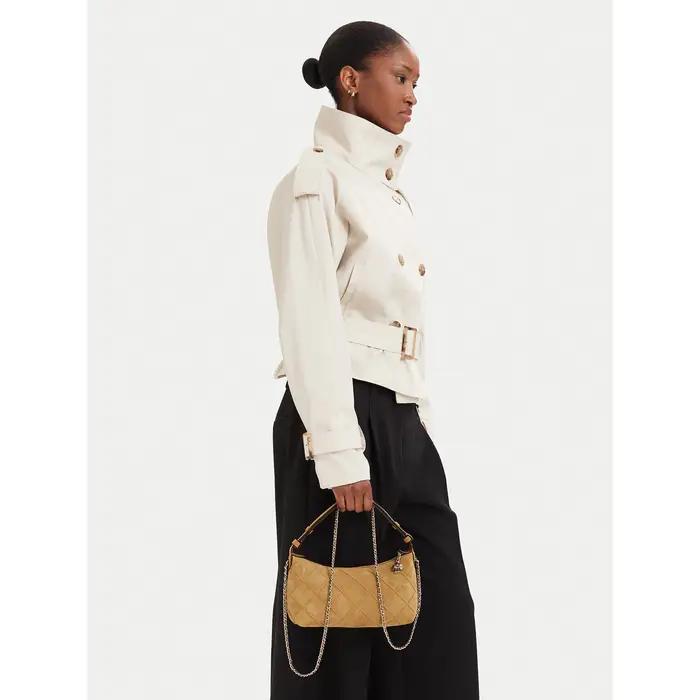Tory Burch Borsetta Fleming Suede Pochette 185797 Crema