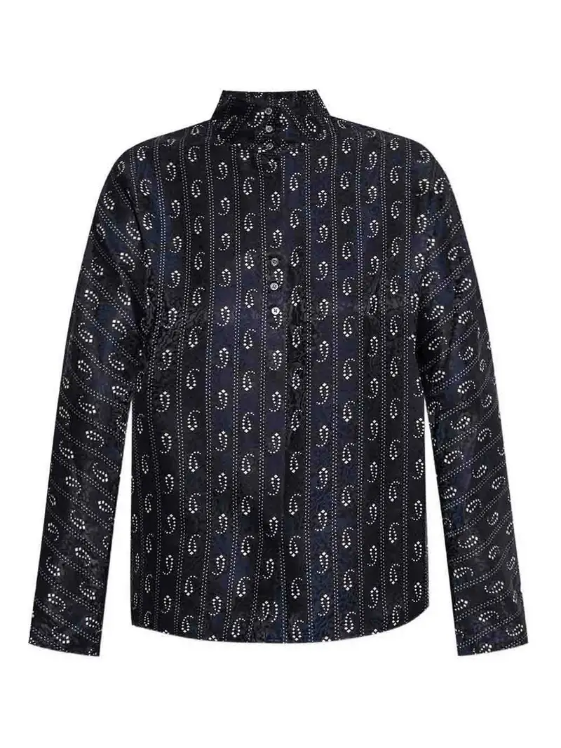 Tory Burch Camicia in seta jacquard Blu