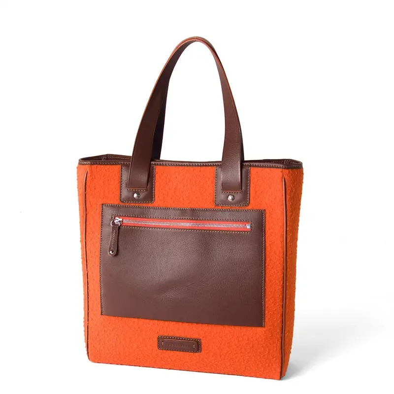Toscanella Borsa Shopping Grande Lana Del Casentino Pelle
