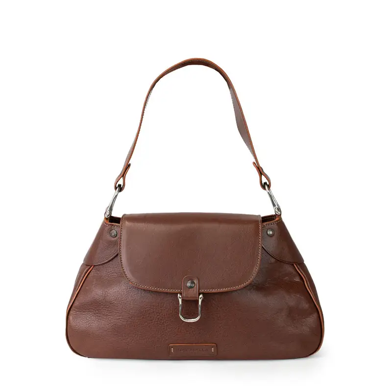 Toscanella Borsa Spalla Da Donna In Pelle Moro Marrone