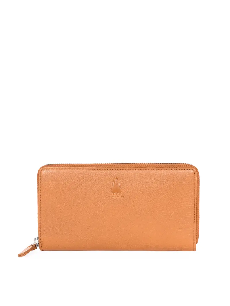 Toscanella Portafoglio Zip Around Tabacco Marrone