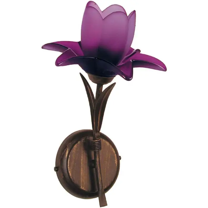 Tosel Applique Applique tondo metallo marrone dorato e viola