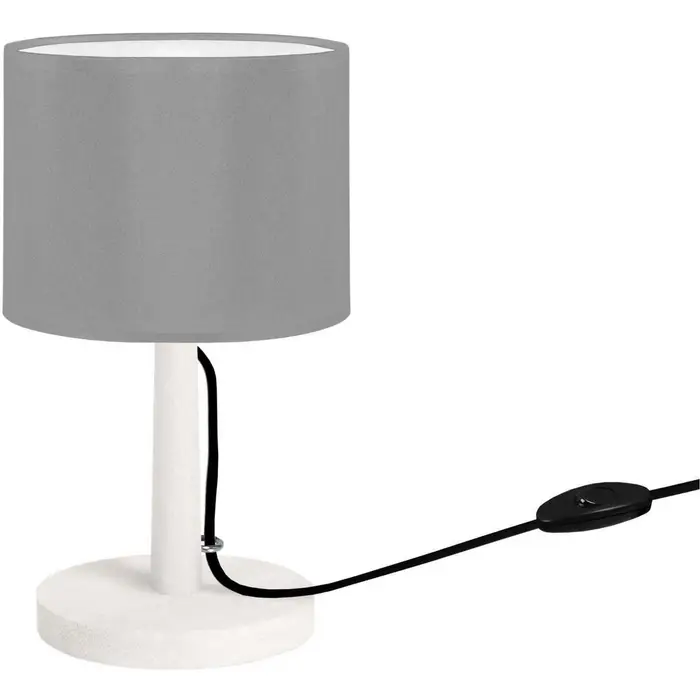 Tosel Lampade d ufficio lampada da comodino tondo legno bianco e grigio