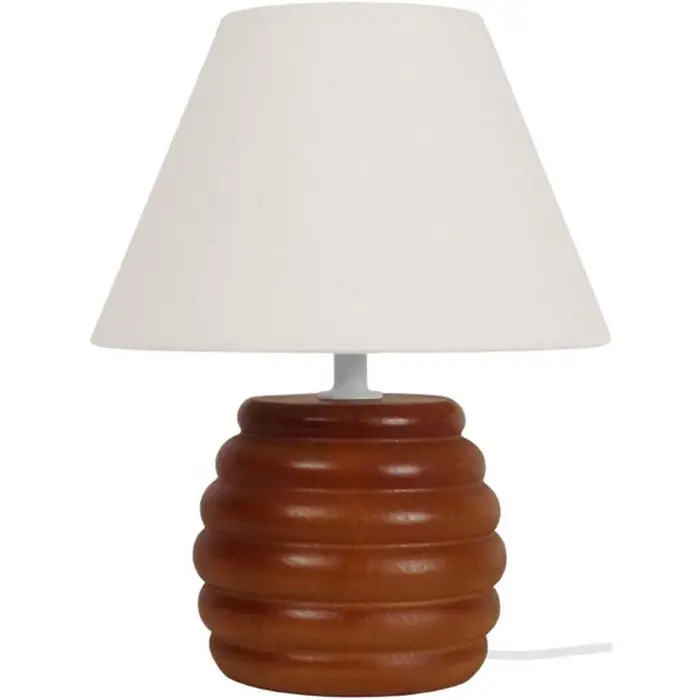 Tosel Lampade d ufficio lampada da comodino tondo legno scuro Marrone