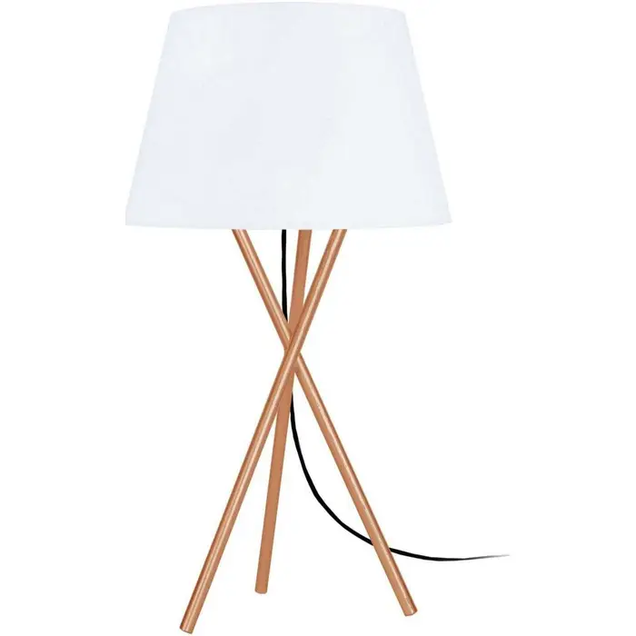 Tosel Lampade d ufficio lampada da comodino tondo metallo rame e bianco