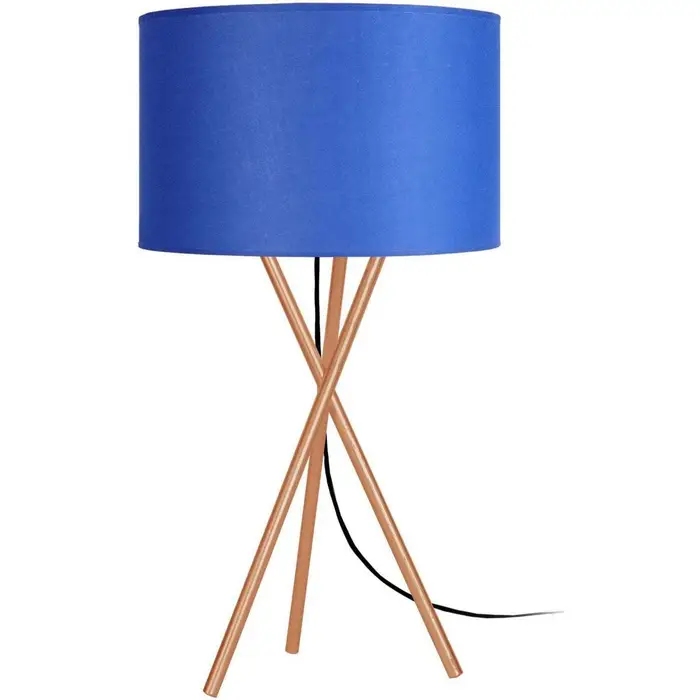Tosel Lampade d ufficio lampada da comodino tondo metallo rame e blu