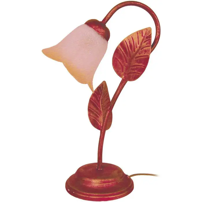 Tosel Lampade d ufficio lampada da comodino tondo metallo rosso e oro