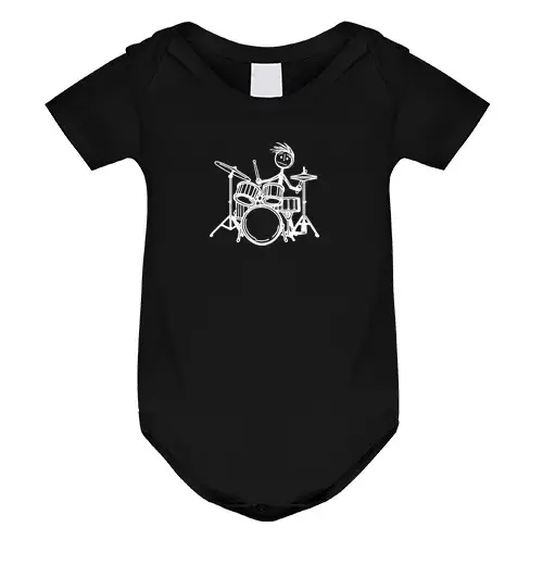 Tostadora Body neonato batterista rocker stickman