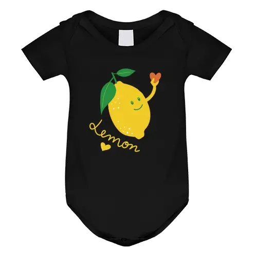 Body neonato tutina bebè con limone, agrumi, albero di limone e limoni