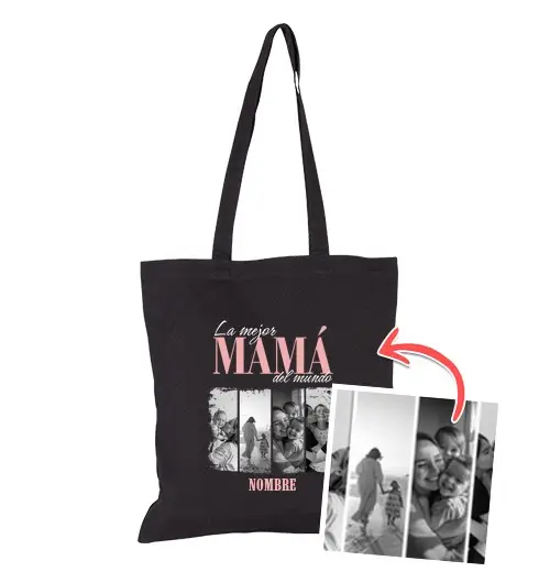 Borsa di tela borsa tote bag per mamma con foto e nome personalizzabili - regalo per la mamma