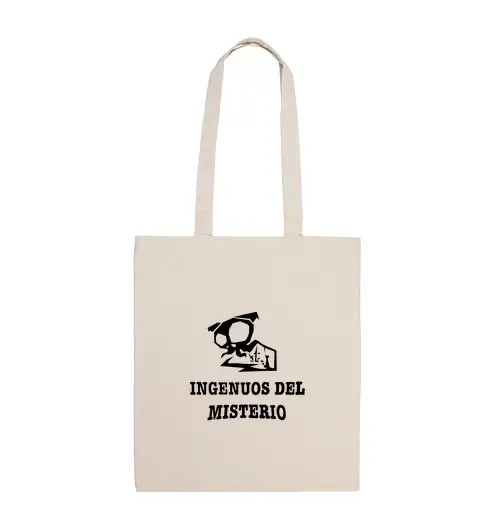 Tostadora Borsa di tela borsa tote nera con logo ingenuo misterioso