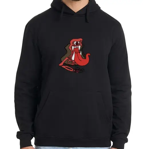 Felpa uomo con cappuccio chaos street, grande logo rosso e poster, unisex, felpa con cappuccio