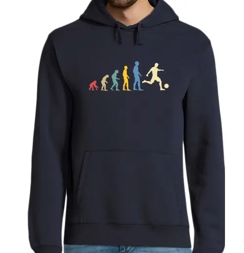 Tostadora Felpa uomo con cappuccio evoluzione calcio uomo umorismo calcio
