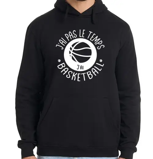 Tostadora Felpa uomo con cappuccio Non ho tempo ho il basket