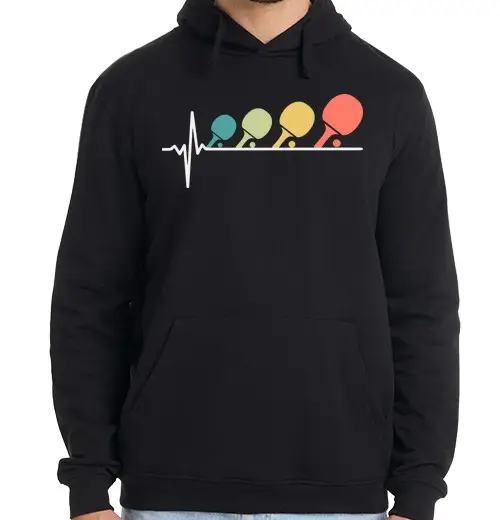 Tostadora Felpa uomo con cappuccio ping pong battito cardiaco retrò