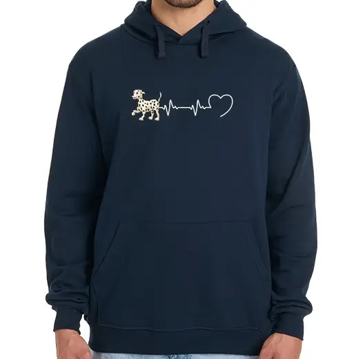Tostadora Felpa uomo con cappuccio umorismo dalmata del battito cardiaco