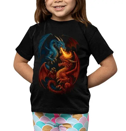 Tostadora T-shirt bambino manica corta lotta tra draghi nel gioco del thrones