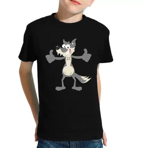 T-shirt bambino manica corta motivo lupo per bambini i design regalo