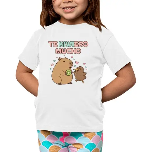 Tostadora T-shirt bambino manica corta ti voglio tanto kiwi ti kiwiamo