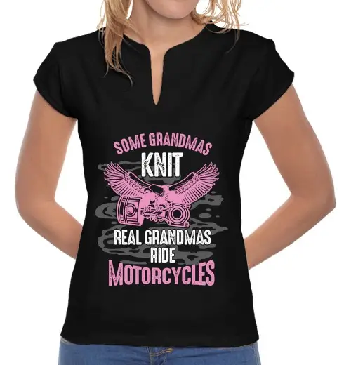 Tostadora T-shirt donna colletto alla coreana motociclista nonna automobilista