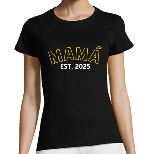 Tostadora T-shirt donna taglio classico maniche corte maglietta futura mamma con anno personalizzabile