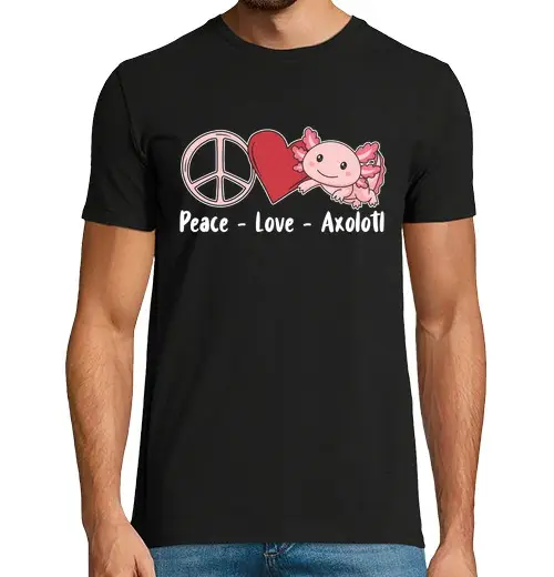 Tostadora T-shirt uomo manica corta axolotl simpatici animali pace amore ax