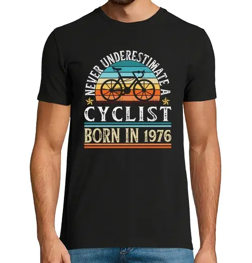 Tostadora T-shirt uomo manica corta ciclista nato nel 1976 compleanno vintage