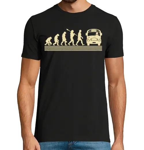 Tostadora T-shirt uomo manica corta evoluzione dell39autista dello scuolabu