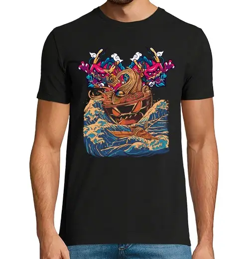 Tostadora T-shirt uomo manica corta il grande ramen off kanagawa shirt mons