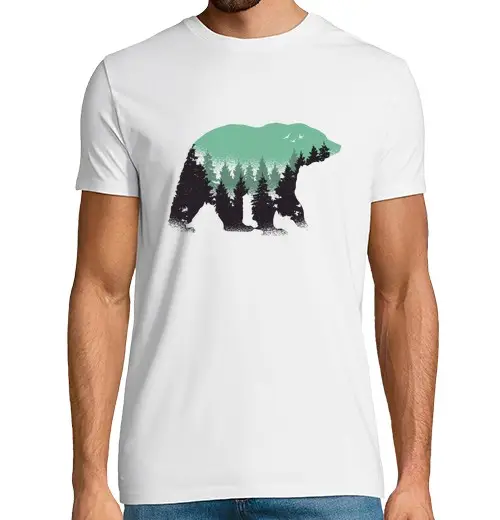 Tostadora T-shirt uomo manica corta orso ambiente idea regalo natura