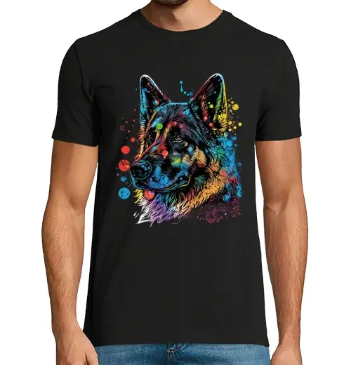 Tostadora T-shirt uomo manica corta Splash Art e Pop Art del pastore tedesc