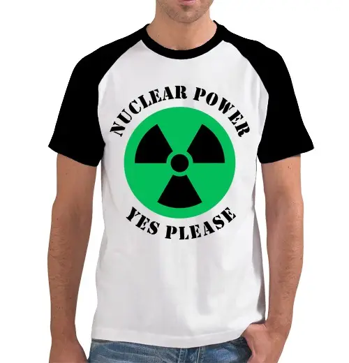 Tostadora T-shirt uomo, manica corta, stile baseball energia nucleare sì per favore energia