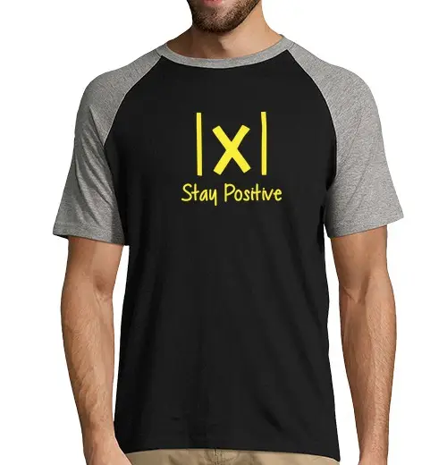 Tostadora T-shirt uomo, manica corta, stile baseball valore assoluto x - rimani positivo