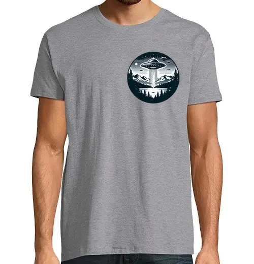 Tostadora T-shirt uomo manica corta ufo sopra un lago