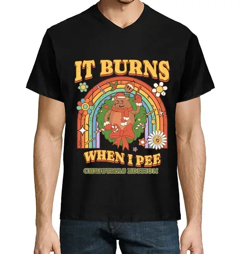 Tostadora T-shirt uomo scollo a V edizione natalizia mi brucia quando fac