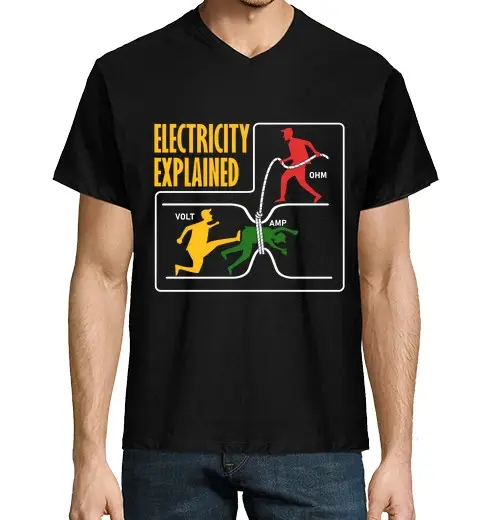 Tostadora T-shirt uomo scollo a V elettricisti insegnanti di fisica e
