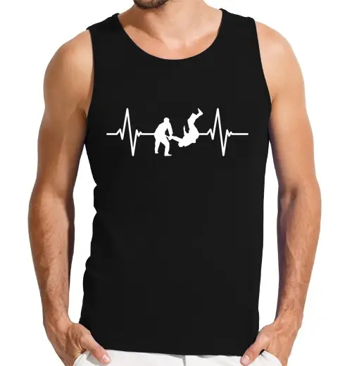 T-shirt uomo senza maniche jiu jitsu brasiliano battito cardiaco b