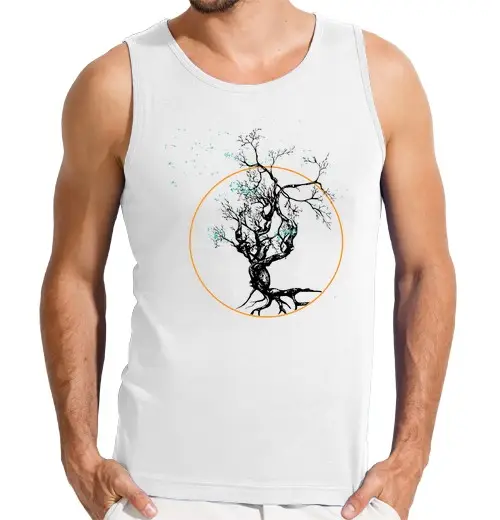 T-shirt uomo senza maniche tatuaggio yggdrasil