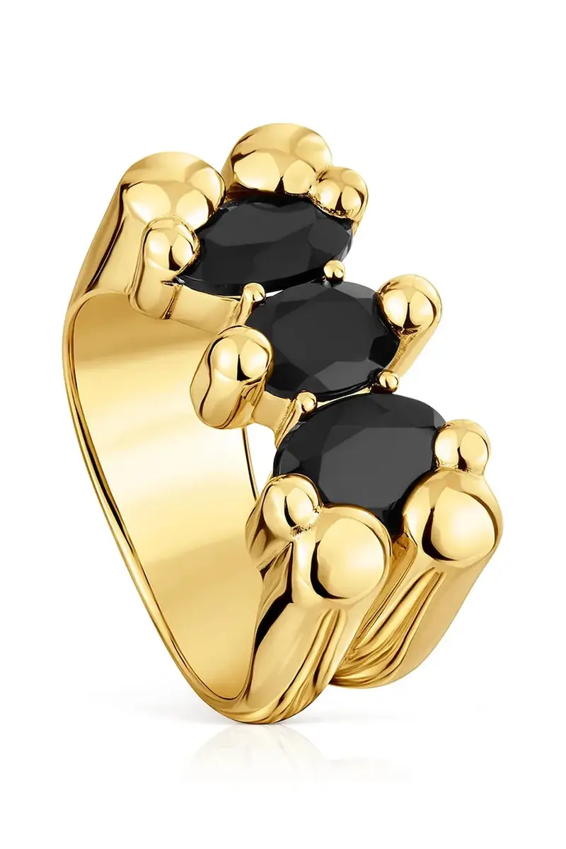 Tous anello in argento placato in oro Bold Bear Gem 1004228212