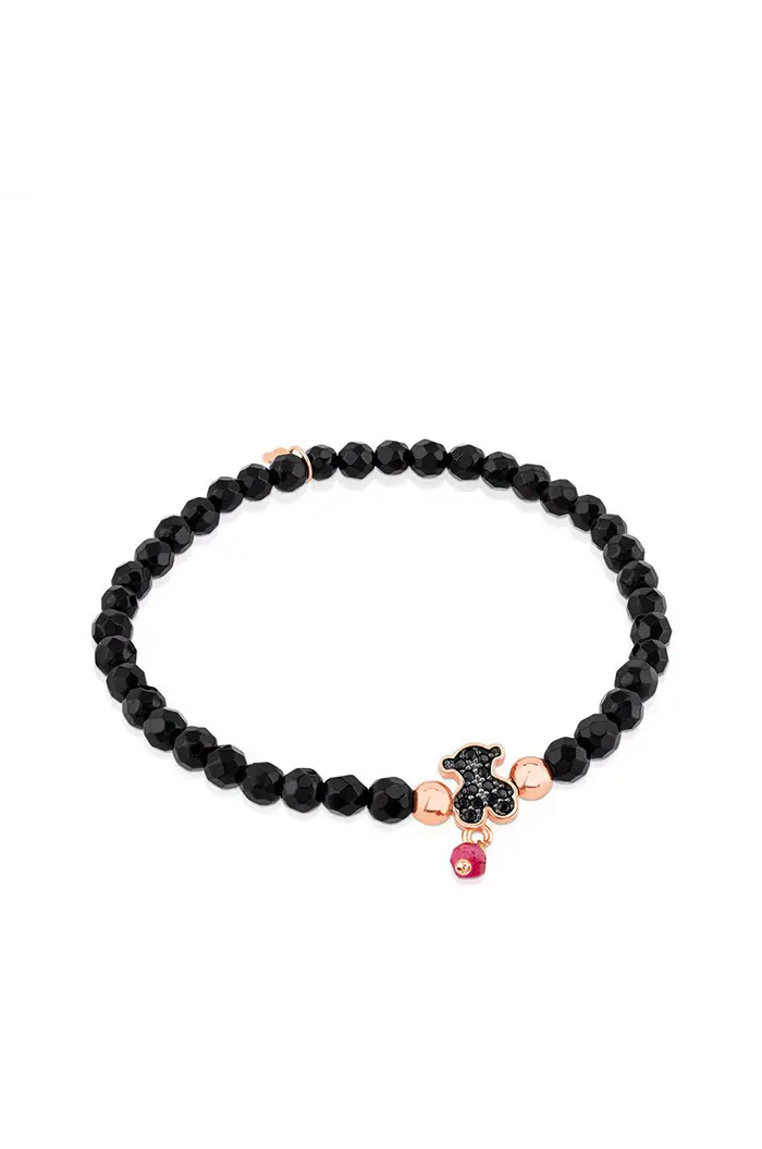Tous bracciale in argento placcato in oro Motif Nero
