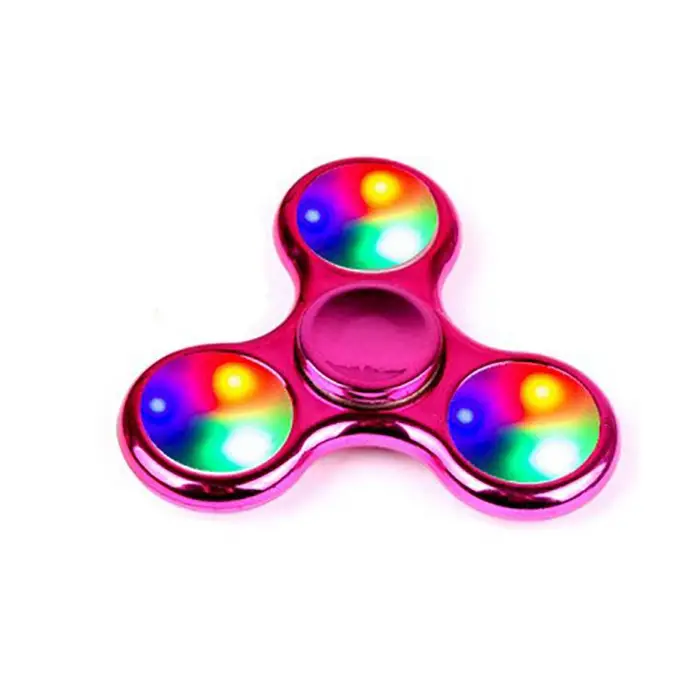 Star Shine cristallo trasparente LED Fidget Hand Spinner Giocattolo antistress Triangolo Giroscopio con dito singolo