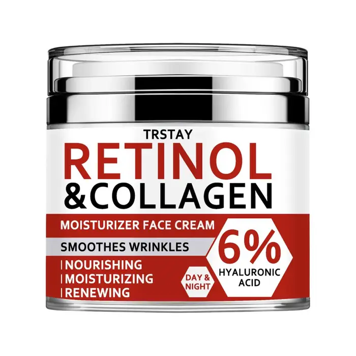 Crema viso idratante al collagene al retinolo, acido ialuronico per lifting del viso, essenza rassodante, attenuazione delle linee sottili, prodotti per la cura schiarente e idratante 50g