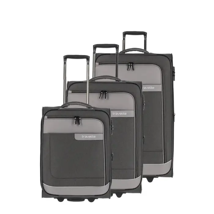 Travelite Set di 3 valigie Viia Trolley L/M ext /S ext Gris