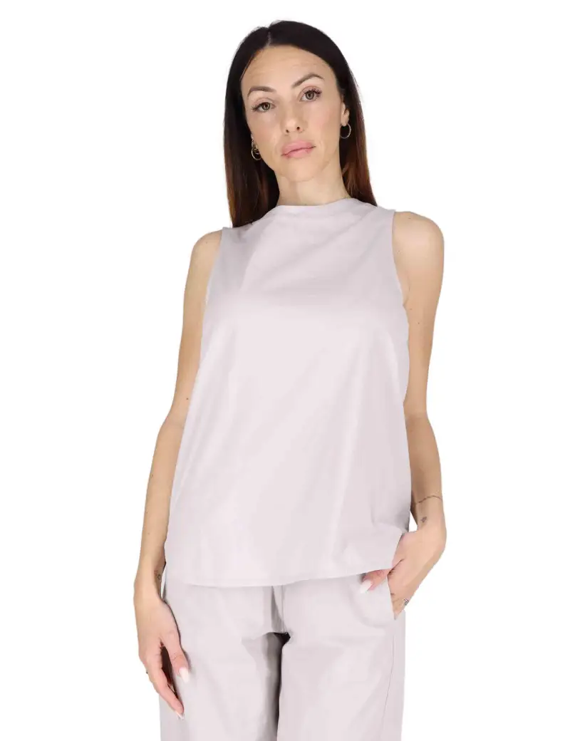 TreBarraBi Top donna in cotone grigio Donna CATIA DUST