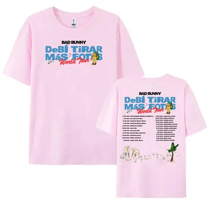 T-shirt Tour Mondiale Bad Bunny 2025-2026 Debí Tirar Más Fotos Album NUOVE Magliette Manica Corta Cotone Girocollo T-shirt Donna Uomo Abbigliamento XXL