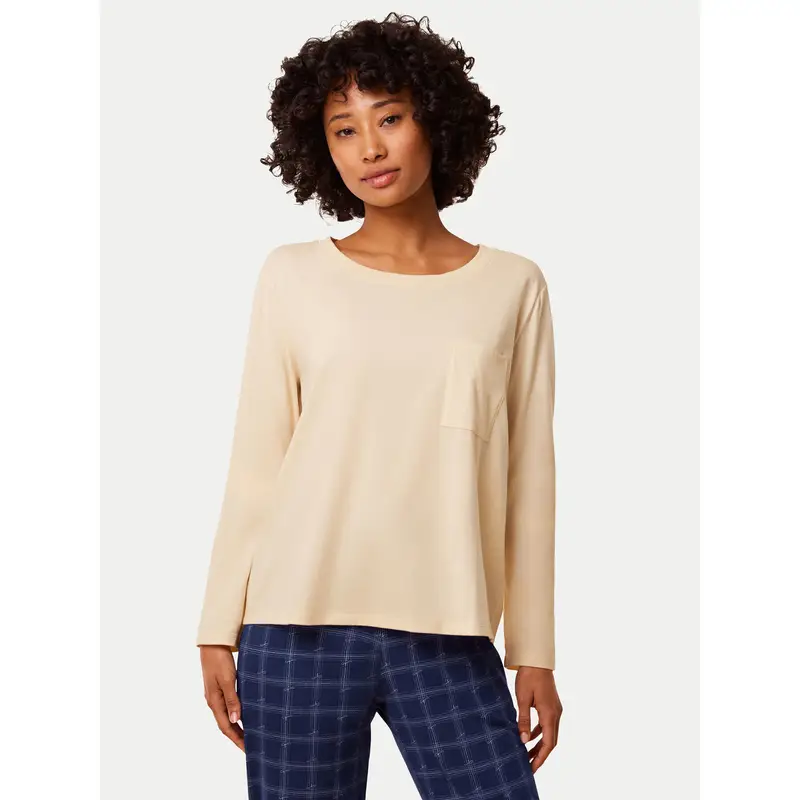 Triumph Maglietta del pigiama 10221070 Beige Regular Fit