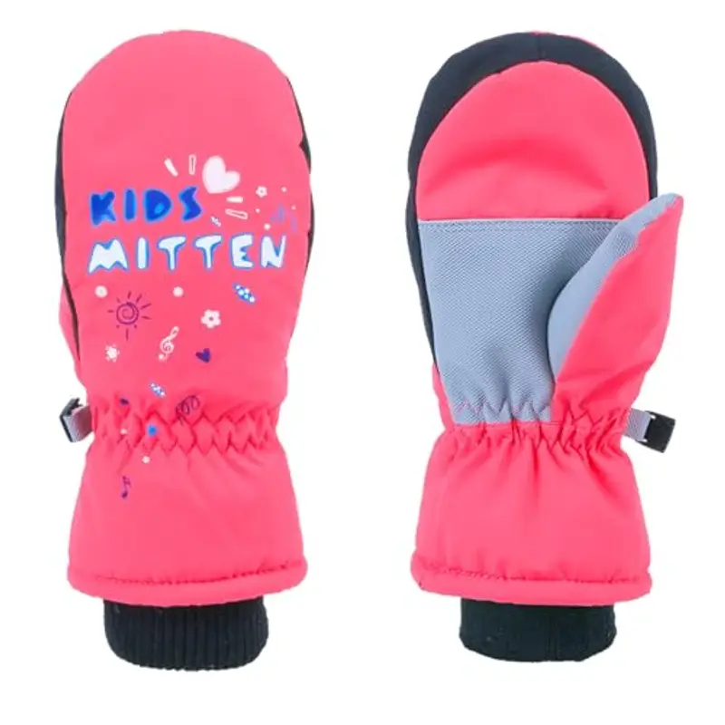 TRIWONDER Guanti Neve Bambino Guanti Sci Bambina Guanti Termici Invernali per Bimbo Bimba Bambino Bambina 3-13 Anni (B