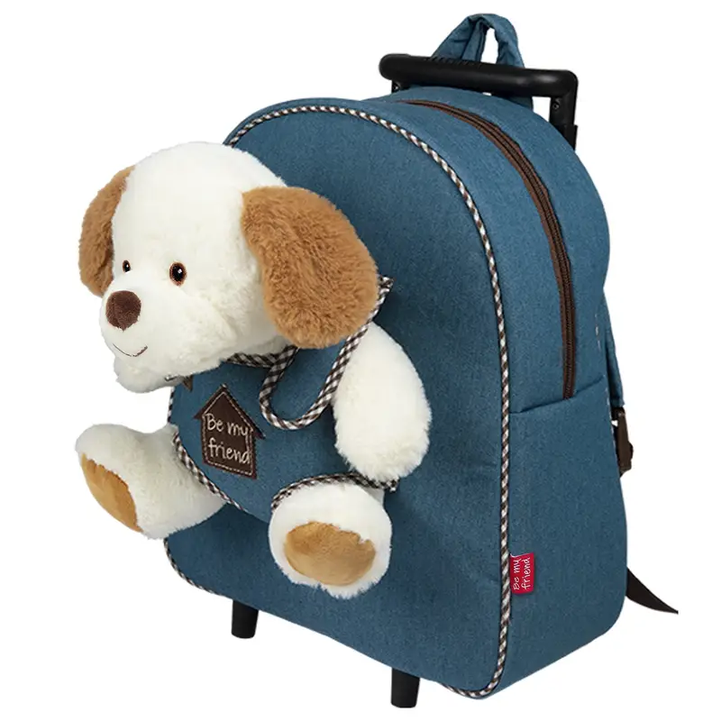 Perletti Trolley in Denim con Peluche