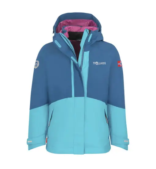 Trollkids Girls Skanden 3in1 W- giacca hardshell - bambina Light Blue